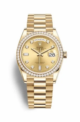 Rolex Day-Date 36 Yellow Gold / Diamond / Champagne-Diamond / President 128348RBR-0008 (M128348RBR-0008)